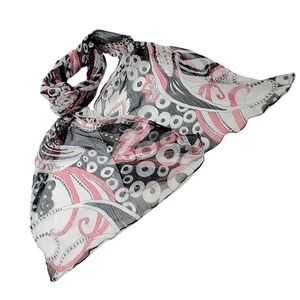 💥 $5 with any Purchase.   Elegant Pink and Black Sheer Scarf